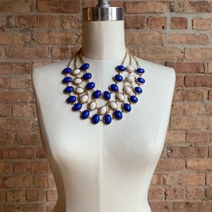 Blue and Ivory Tiered Statement Necklace